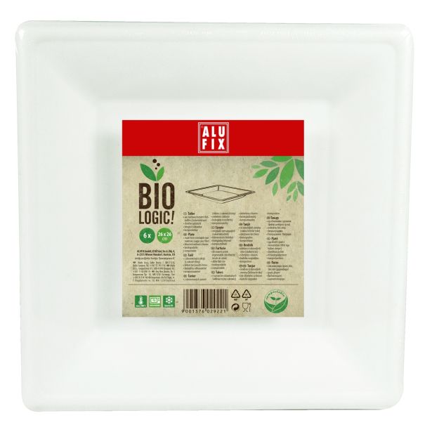 BIO RAZGRADLJIV KROŽNIK - PLITEV, 26X26 CM, 6/1, BIOLOGIC!