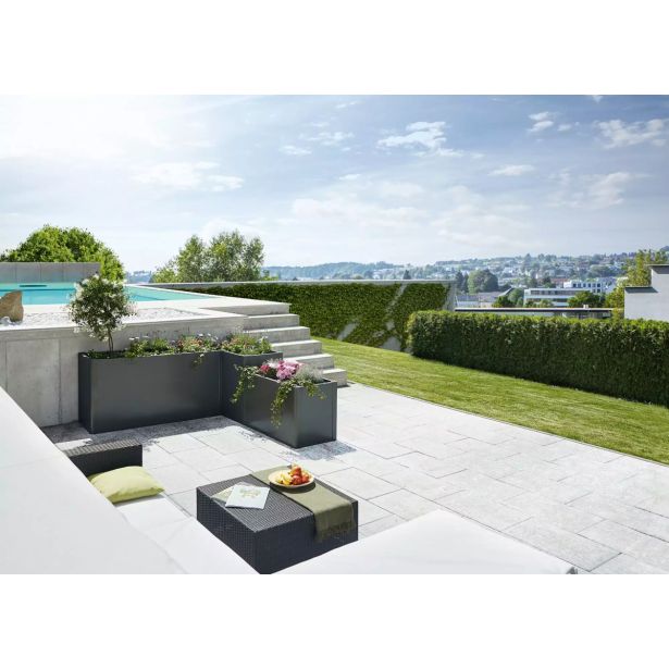 BIOHORT KOVINSKA VRTNA GREDA TEMNO SIVA