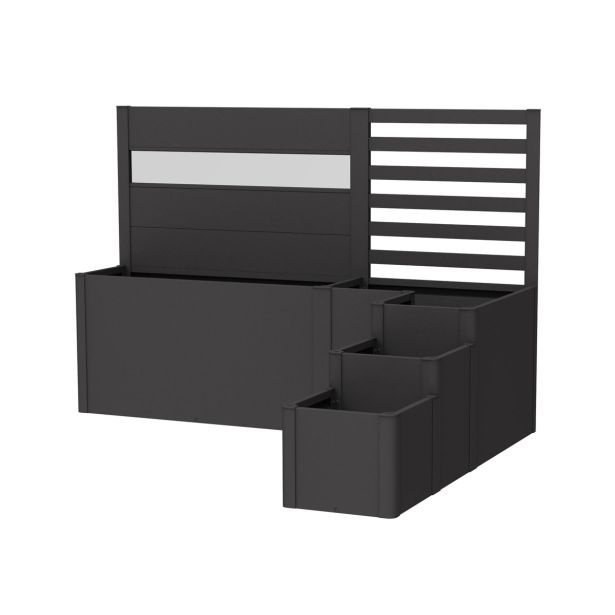 BIOHORT KOVINSKA VRTNA GREDA TEMNO SIVA