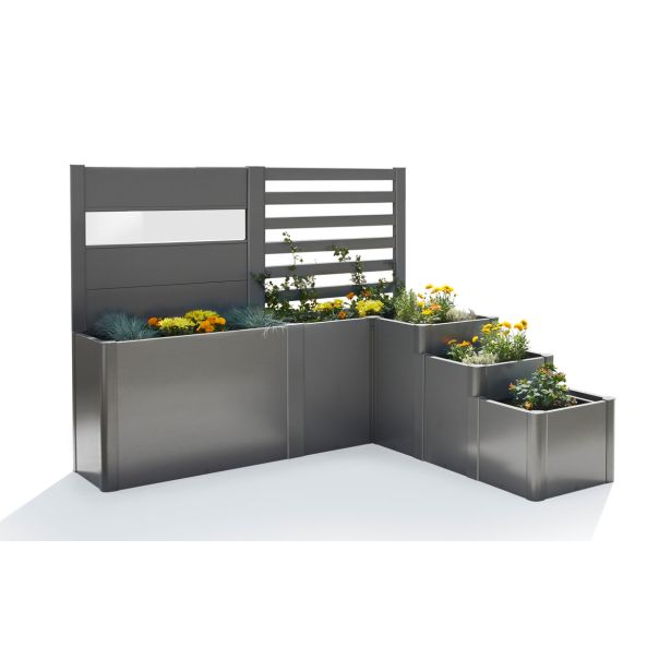 BIOHORT KOVINSKA VRTNA GREDA TEMNO SIVA