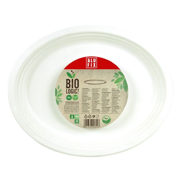 BIO RAZGRADLJIV KROŽNIK - OVALEN, 32X25 CM, 6/1, BIOLOGIC!