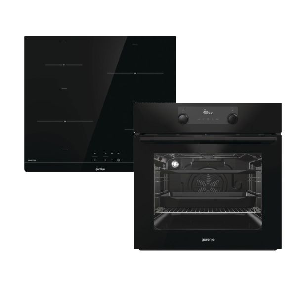 VGRADNA PEČICA + PLOŠČA GORENJE BLACK STEAM SET