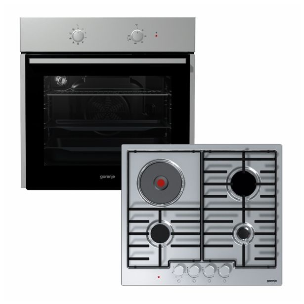 VGRADNA PEČICA + PLOŠČA GORENJE BO 615 E10X + K 6N30IX KORUZNI MIX II