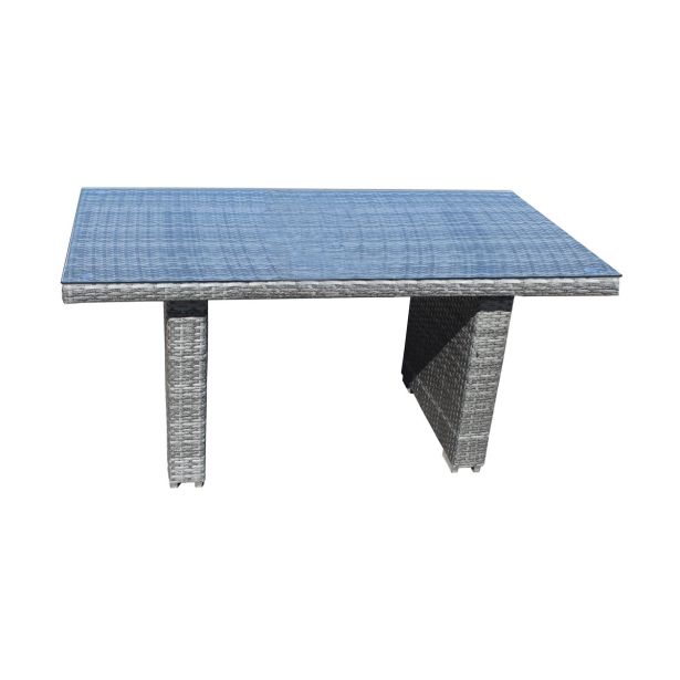 GARNITURA UMETNI RATAN BIVA BOLZANO I 4-DELNA, SIVA MIZA+KLOP+2 STOLA