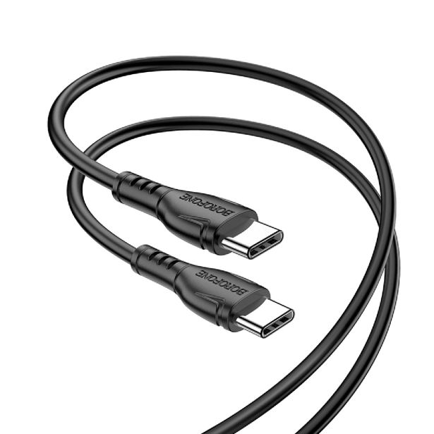 BOROFONE PODATKOVNI KABEL BX51 TYPE C NA TYPE C 1M 3A 60W ČRN