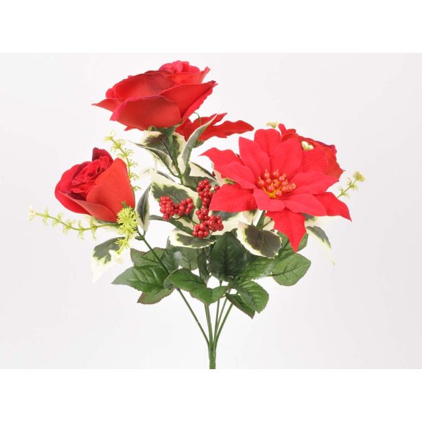 UMETNO CVETJE BOŽIČNA ZVEZDA. VRTNICE X 7 40 CM