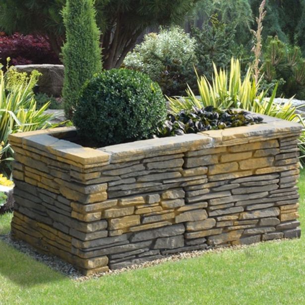 BETONSKI IZDELEK SEMMELROCK BRADSTONE CVETLIČ KORITO 106/117/46RUMENO SIVA MEL