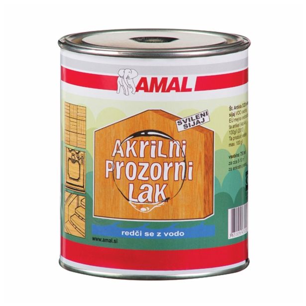 BREZBARVNI PREMAZ AMAL AKRILNO PROZORNI LAK 3010 0.75 L SIJAJNI