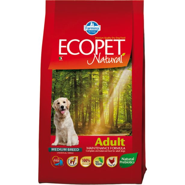 SUHA HRANA ZA PSA ECOPET BRIKETI ECOPET NATURAL ADULT 2.5 KG, PIŠČANEC