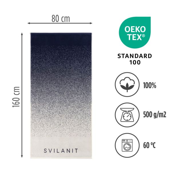 BRISAČA ZA PLAŽO SVILANIT GRADIANT BLUE 80X160 CM