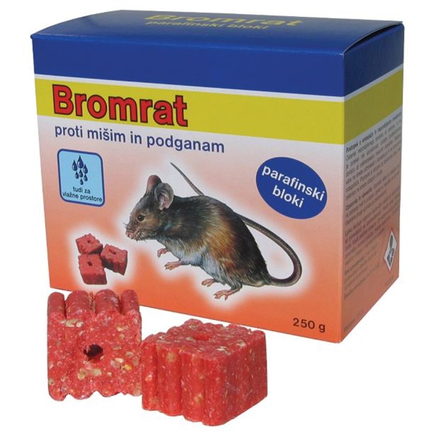 RODENTICID BROMRAT PARAFINSKI BLOKI 250 G