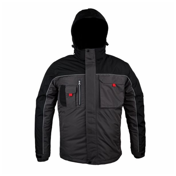 BUNDA MQ SIVA/ČRNA S KAPUCO XXXL