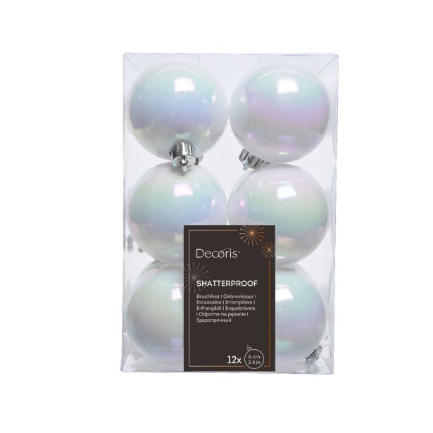 BUNKA IZ UMETNE MASE DECORIS BELE BARVE 12/1 FI 6 CM