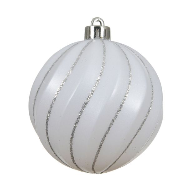 BUNKA IZ UMETNE MASE DECORIS FI 8 CM, BELA VZOREC 6/1