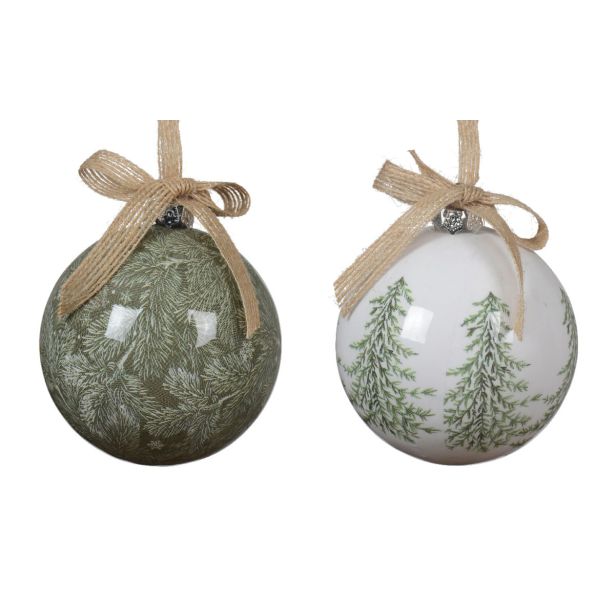 BUNKA IZ UMETNE MASE DECORIS FI 8 CM, BELA/ZELENA VOREC,SORTIRANO