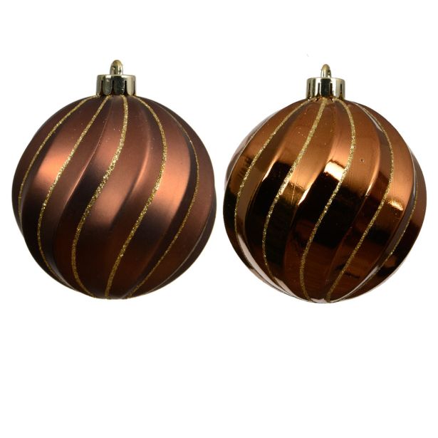 BUNKA IZ UMETNE MASE DECORIS FI 8 CM, RJAVA VZOREC 6/1