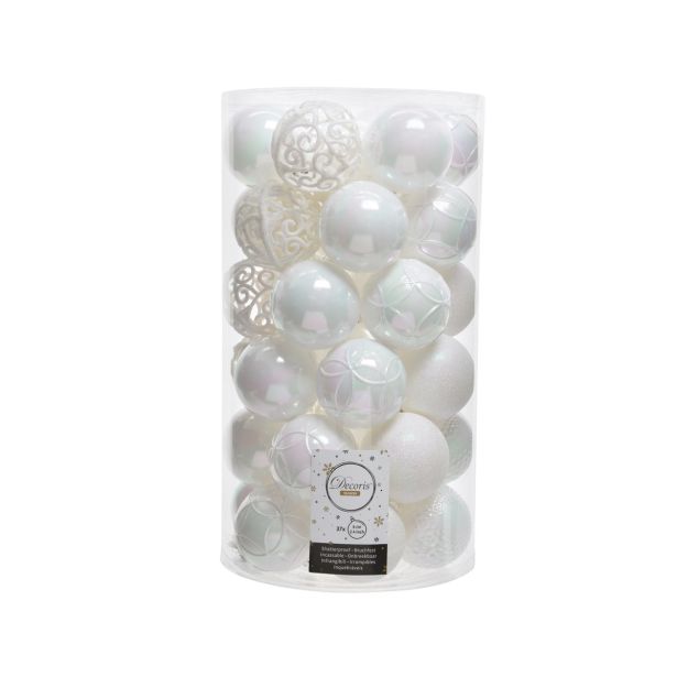 BUNKA IZ UMETNE MASE DECORIS HLADNO BELA MIX 37/1 FI 6 CM