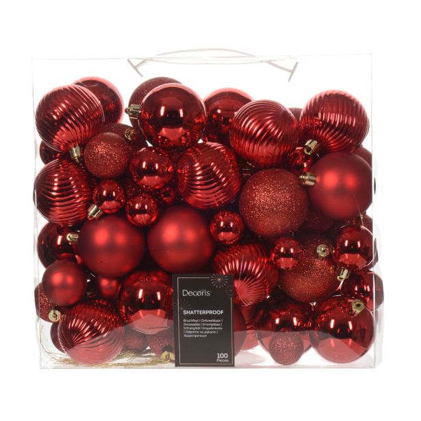 BUNKA IZ UMETNE MASE DECORIS RDEČE BARVE MIX 100/1 RAZLIČNE VELIKOSTI