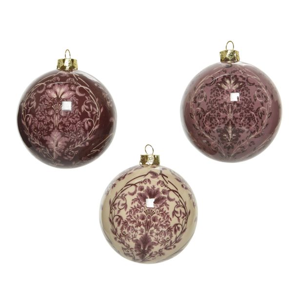 BUNKA IZ UMETNE MASE DECORIS ROZA Z DEKORJEM FI 8 CM SORT