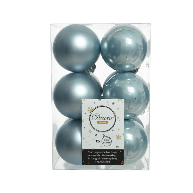 BUNKA IZ UMETNE MASE DECORIS SVETLO MODRA SIJOČA/MAT 12/1 FI 6 CM