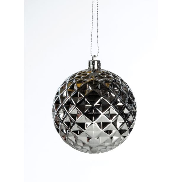 BUNKA IZ UMETNE MASE GLOSSTYLE DEKOR 8 CM SREBRNA SORTIRANO