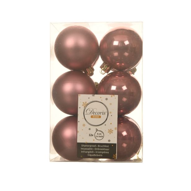 BUNKE ZA NOVOLETNO JELKO ROZA BARVE, 12/1, FI 60 MM