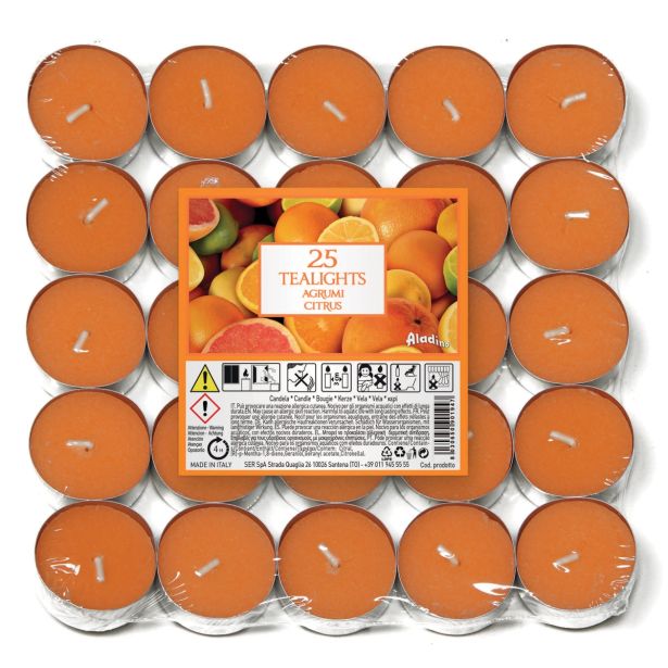 ČAJNA SVEČA ALADINO 25/1 CITRUS