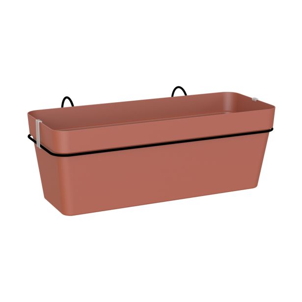 PE KORITO Z VODNO REZERVO CAPRI BALKONSKI SET TERRACOTTA 50X28.5 CM