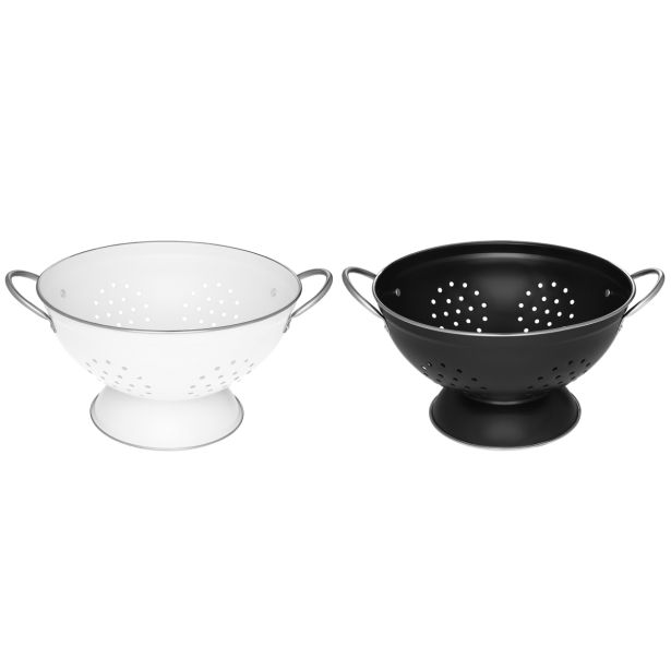 PRIPOMOČEK ZA ODCEJANJE MAKU CEDILO Z DVEMA ROČAJEMA 16.5 X21 CM BELO ALI ČRNO