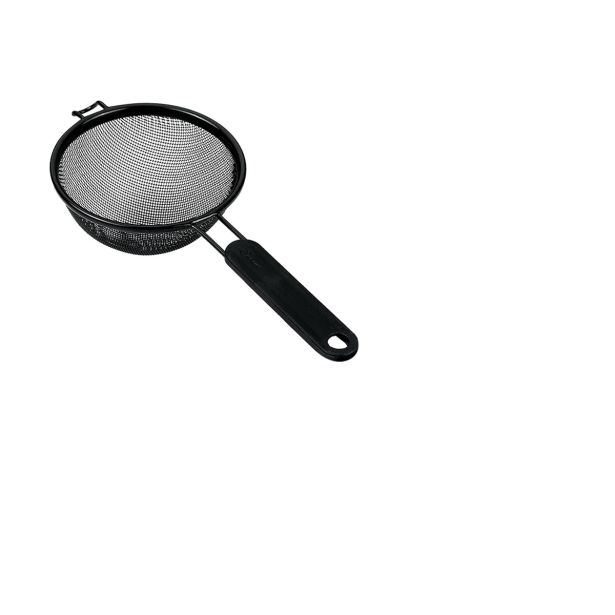 PRIPOMOČEK ZA ODCEJANJE METALTEX CEDILO Z ENIM ROČAJEM 10 CM INOX ČRNO