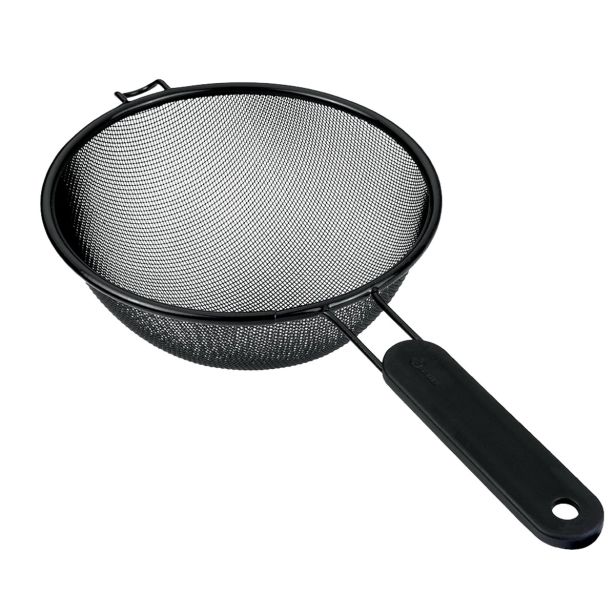 PRIPOMOČEK ZA ODCEJANJE METALTEX CEDILO Z ENIM ROČAJEM 20 CM INOX ČRNO