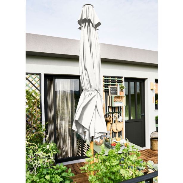 SENČNIK NATERIAL SREDINSKI AGORA D290 BEL ALU, JEKLO 200G 8 KOTNI