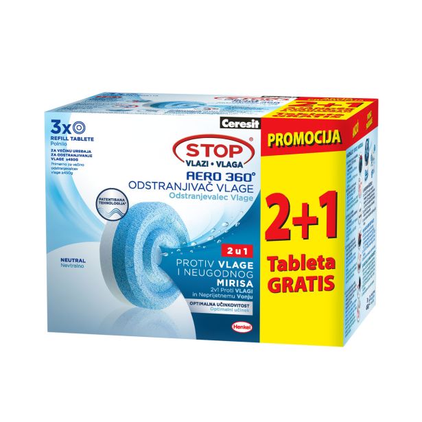 CERESIT STOP VLAGI - AERO 360° NEVTRALNE 3X450 G 2 + 1 GRATIS