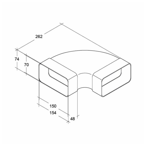CEV ZA NAPO SICCABO KOLENO VODORAVNO 90° PLOŠČATO