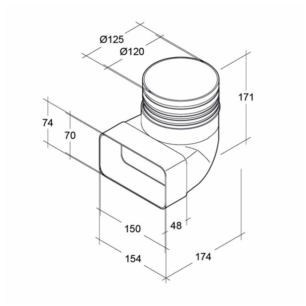 CEV ZA NAPO SICCABO PREHODNI KOS 90° OKROGLO-PLOŠČATO Z NASTA.