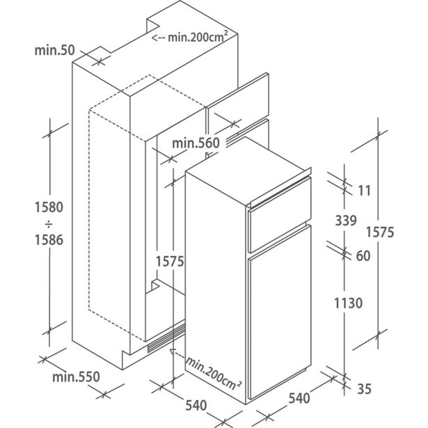 HLADILNIK IN ZAMRZOVALNIK CANDY CFBD 2650 E/1
