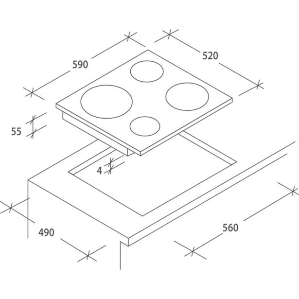 STEKLOKERAMIČNA PLOŠČA CANDY CH 64 CCB