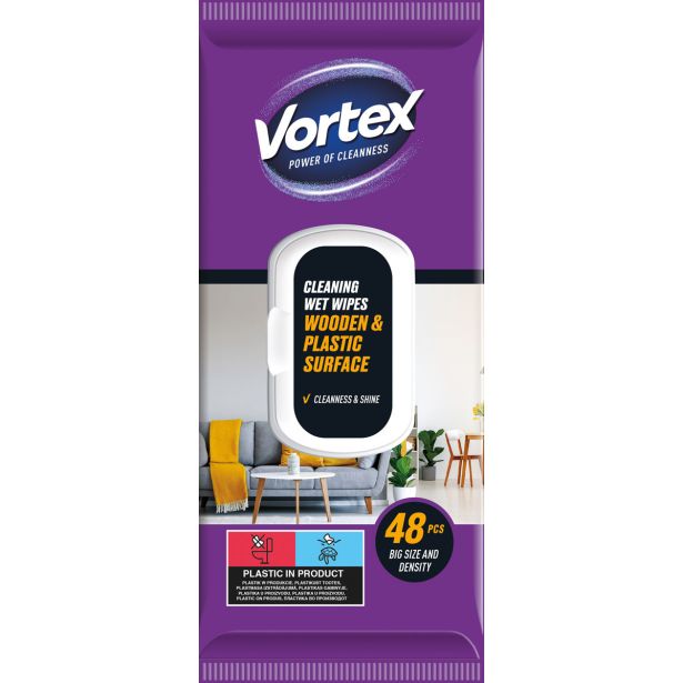 ČISTILO ZA LES VORTEX VLAŽNI ROBČKI ZA POHIŠTVO 48/1