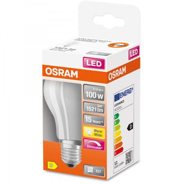 LED ŽARNICA E27 OSRAM CLA100 11W/827, MAT SST, DIM, RETROFIT