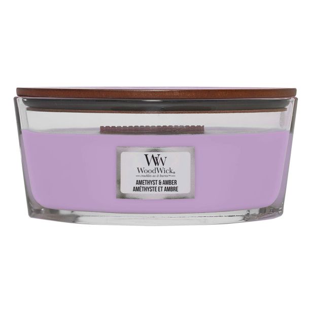 SVEČA V KOZARCU WOODWICK CLASSIC ELIPSE AMETHYST & AMBER