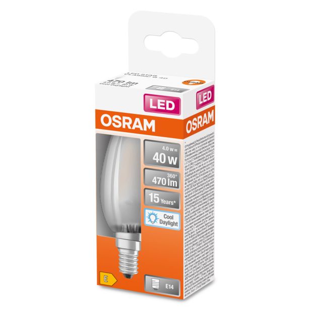 LED ŽARNICA E14 OSRAM CLB40 4W/865, MAT STAR, RETROFIT