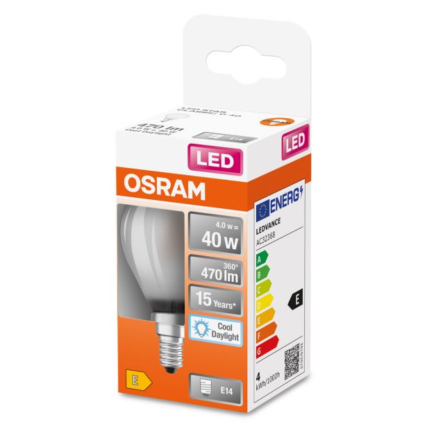 LED ŽARNICA E14 OSRAM CLP40 4W/865, MAT STAR, RETROFIT