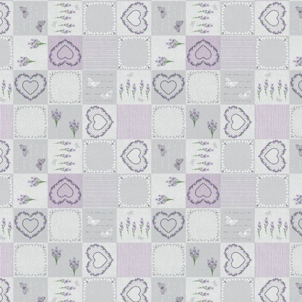 PRT NA ROLI NESE COLBRI SIV, VIJOLA SRČKI ŠIRINA 120 CM