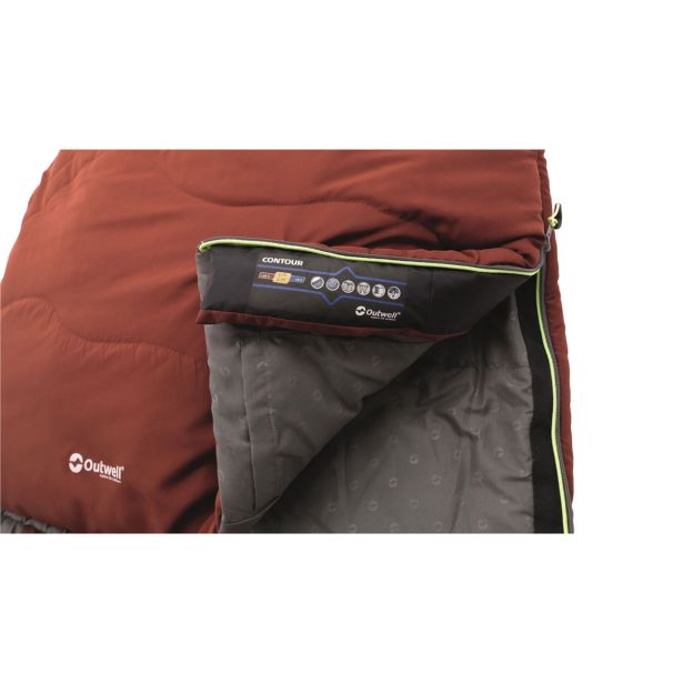 SPALNA VREČA OUTWELL CONTOUR OCHRE RED 225X90 CM, RDEČA