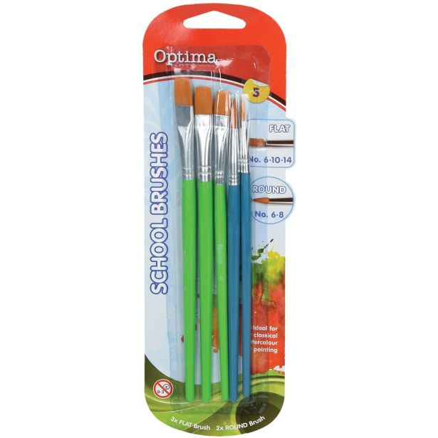 ČOPIČI, PALETE, LONČKI OPTIMA ČOPIČ PLOŠČAT 6, 10, 14 IN OKROGLI 6 IN 8