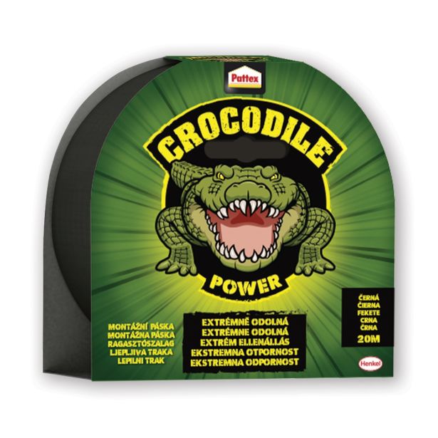 VEČNAMENSKI LEPILNI TRAK PATTEX CROCODILE ČRNI 20M