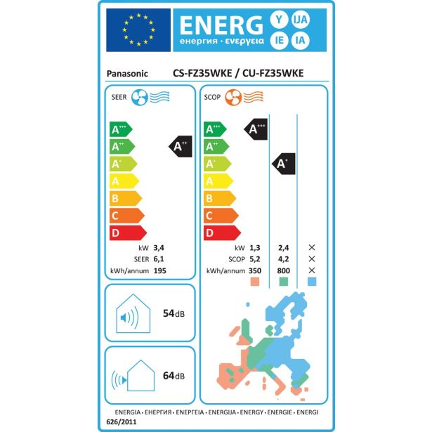 KLIMATSKA NAPRAVA PANASONIC CS/CU-FZ35WKE 3.5KW, NOTR+ZUN ENOTA