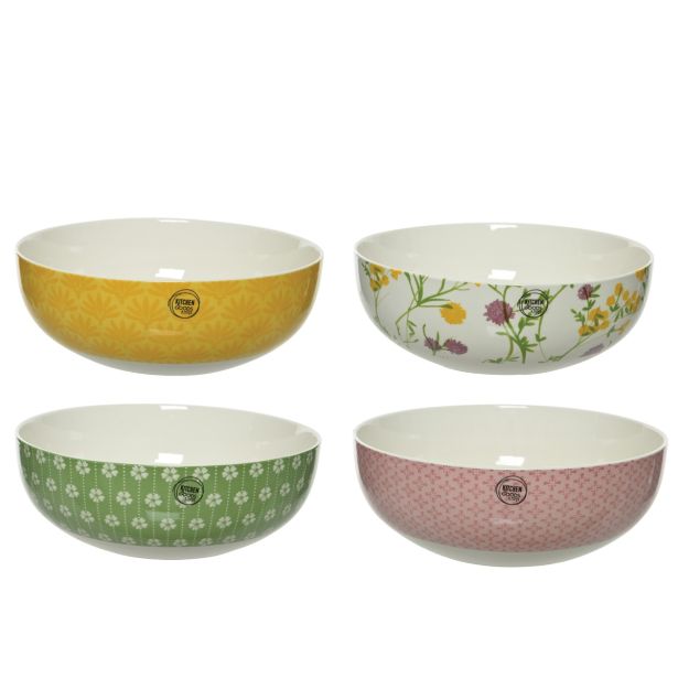 SERVIRNA SKLEDA DECORIS CVETLICE PORCELAN 28X10CM