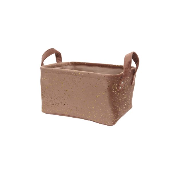 OKRASNA PRAVOKOTNA KOŠARA IZ POLIESTRA Z ZLATIM VZORCEM