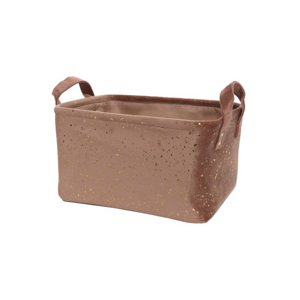 OKRASNA PRAVOKOTNA KOŠARA IZ POLIESTRA Z ZLATIM VZORCEM